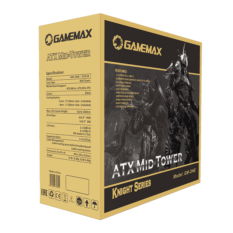 GAMEMAX KINGHT GM-ONE ATX GAMING CASE GAMEMAX KINGHT GM-ONE ATX GAMING CASE